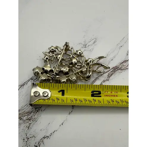 Aurora Borealis Crystal Brooch Shine Like a Disco Ball Silver