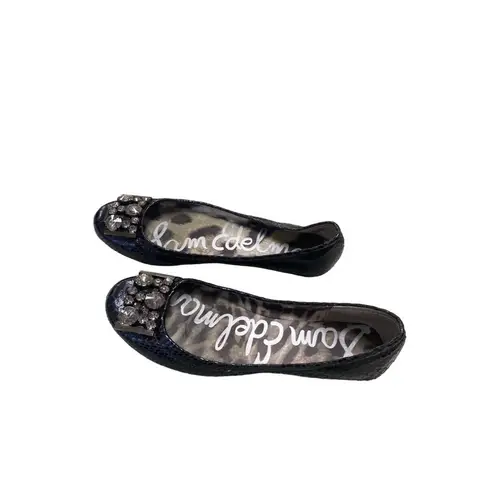 Sam Edelman Women’s Sam Edelson black loafers /flats/shoes size 7.5M with rhinestone sku 896