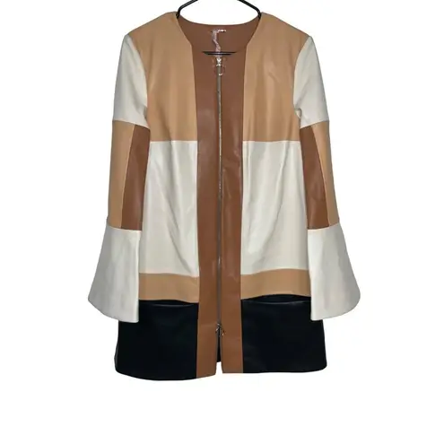 Alexis Cameron Dress in Multi Patchwork Large New asis Womens Vegan Faux Leather