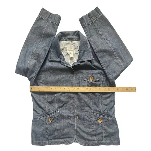 J. Jill Blue Jean Jacket with Relaxed Fit Size M