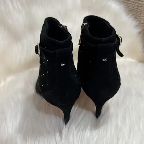 Ted Baker  LONDON Black Studded Suede Curvad Pointed Toe Bootie EU 40.5; US 10