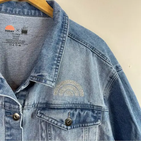 Today Show Shop the Scenes Glitter Logo Cotton Denim Jean Jacket unisex 3X XXXL Size undefined