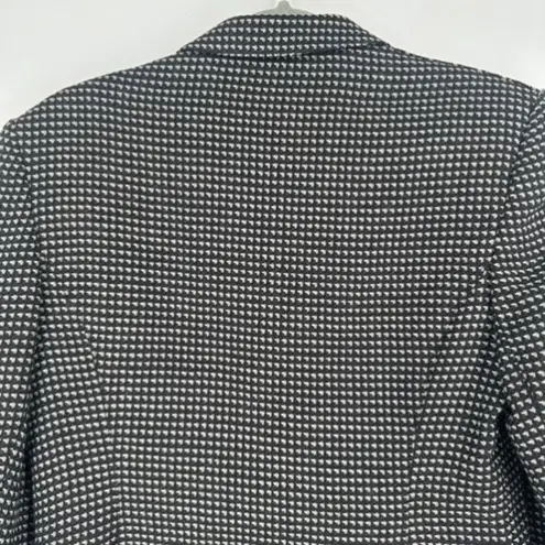Vintage Precis Women's Houndstooth Double Breasted Blazer Jacket Black White 12