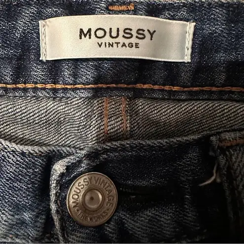 Moussy Vintage Glendele Skinny Leg Distressed Raw Hem Jeans Sz 27 Blue