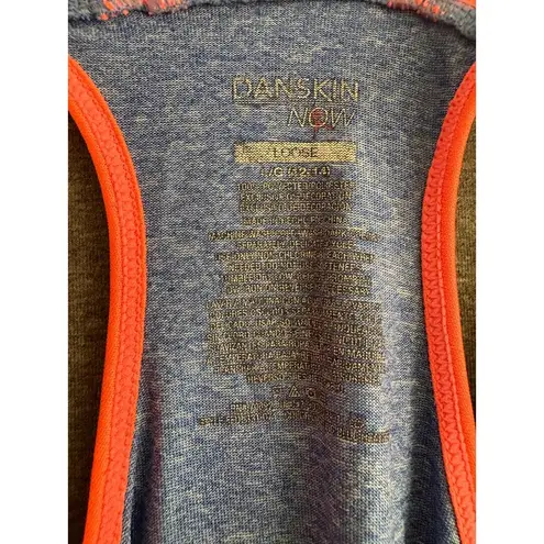 Danskin Now | Women's Fitness Gym Exercise Loose Fit Tank Top | Large Blue