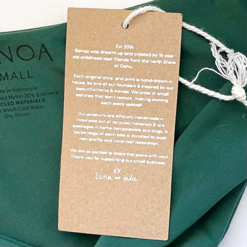 Benoa Swim Celma Bikini Bottom Fern Green Medium Rise Cheeky Small NWT