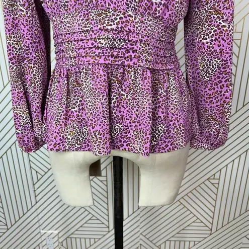 Baum Und Pferdgarten Miandah Blouse Fuchsia Leopard Size 36 / US 6 Pink