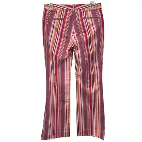 The Limited  Drew Fit Striped Pants Size 4 Pink Orange‎ Career Casual