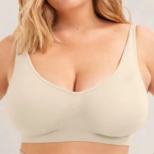 Truekind Everyday Throw on Wireless Bralette Chai XL Comfort Lounge Sleep Tan
