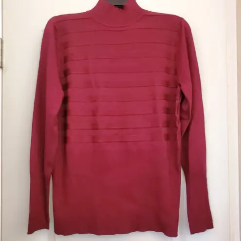 August Silk Mulled Wine Stripe Long Sleeve Turtleneck Medium