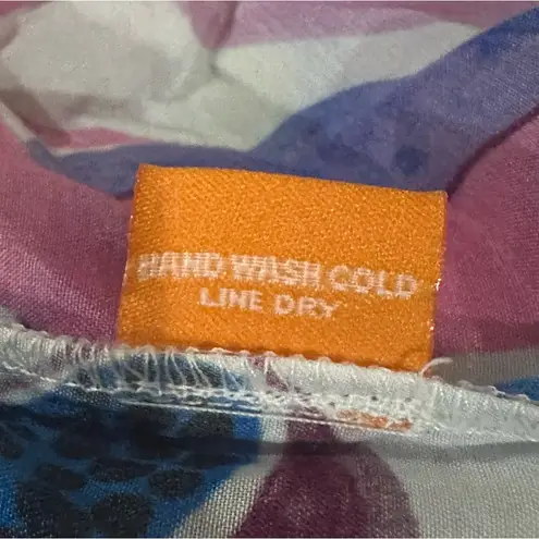 Oliphant Cotton Silk Tiered Maxi Dress Size Medium Multicolor Tassel