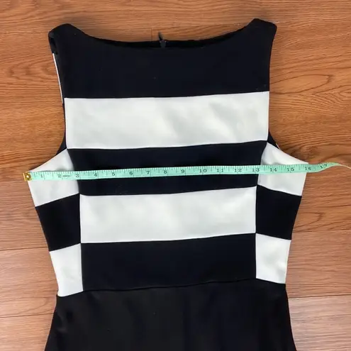 Joseph Ribkoff Sheath Dress Black White Dress Geometric High Neck Sz 4
