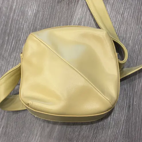 Maeve by Anthropologie Butter Yellow Geometric Boxy Crossbody Bag Faux Leather