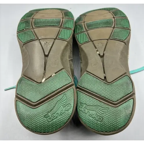 Dansko Women’s Sneakers Sz 39 Elise Gray Turquoise Suede Comfort Casual Walking