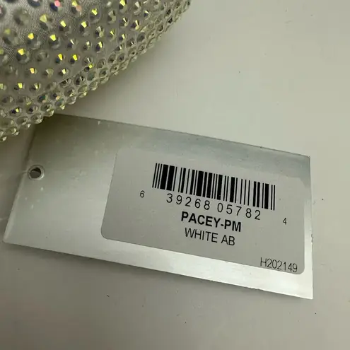 Nina Pacey White AB Allover Crystal Minaudiere NWT Evening Clutch Shoulder Bag