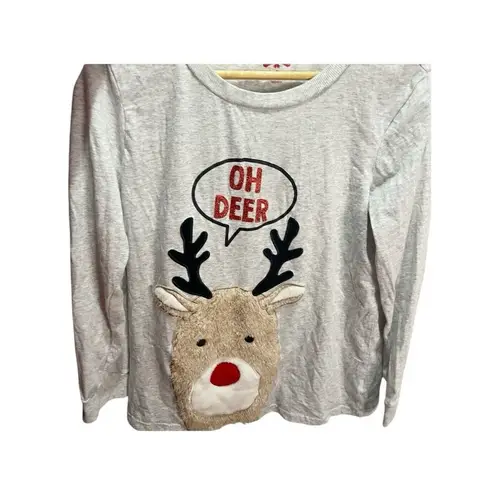 Holiday Time Pajamas Ladies M Buffalo Plaid Christmas Top Bottom Set Reindeer