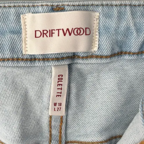 Driftwood Colette Stretch Denim Embroidered Daisy Cropped Straight Leg Jean