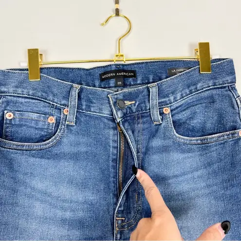 Modern American Lafayette Narrow Mid Rise Slim Crop Jean Santa Fe Size 25 Blue