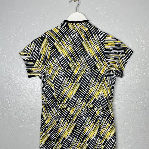 Bermuda  Sands Women S Yellow Black White Golf Dress Short Sleeve 1/4 Zip Pockets