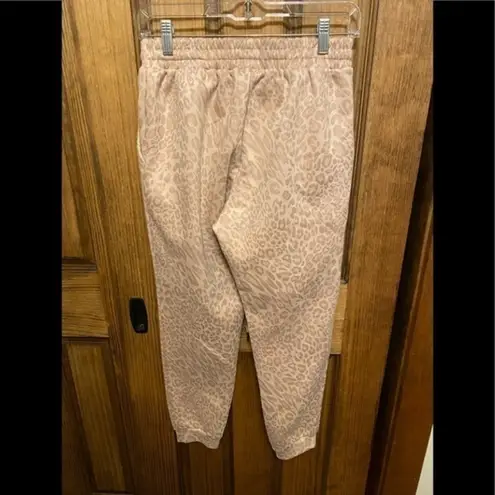 FATE. Pink Leopard Print Faux Suede Joggers Sweatpants Animal Print Pockets Small