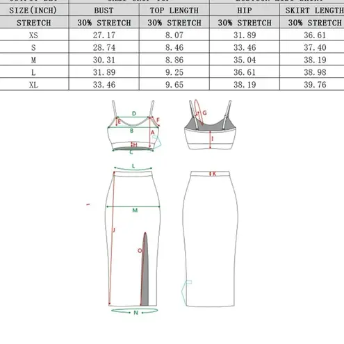 Women’s Two Piece Set Brown Dress Cami Top High Side Slit Bodycon Long S…