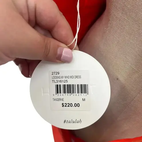 TALULAH Losing My Mind Midi Dress Tangerine Orange Size Medium / US 6