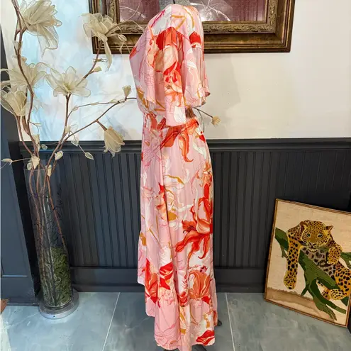 Abel the label Watercolor Tropical Floral Elastic Waist Midi Dress – Small 💛🍄 - Image 3