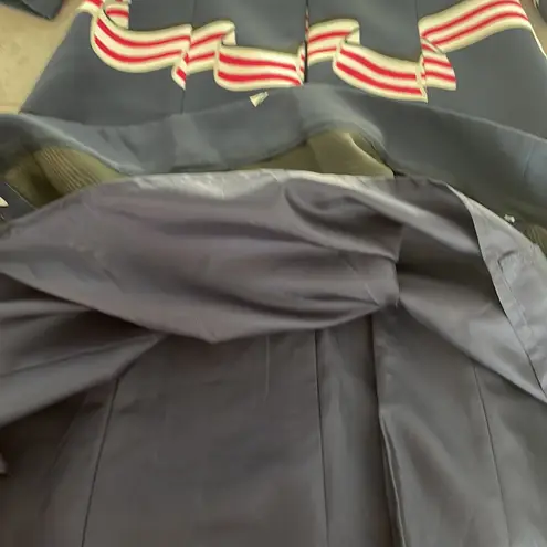 Draper James DRAPER JAMES fit and flare zip up navy dress V neck elbow length sleeves size 0 - Image 10