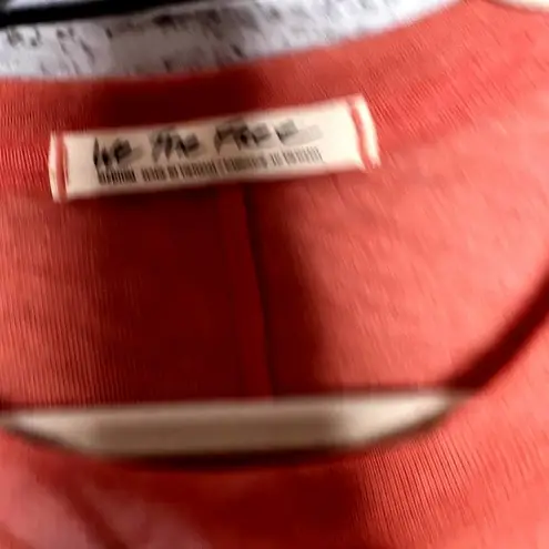 Free People  Cassidy Tee Poppy Oversized Crewneck Coral Medium