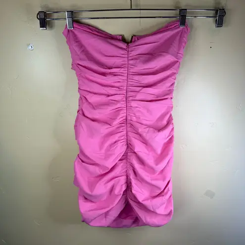 Meshki VICTORIE V-Hardware Mini Dress - Bubblegum Pink Size Medium NWT Coquette