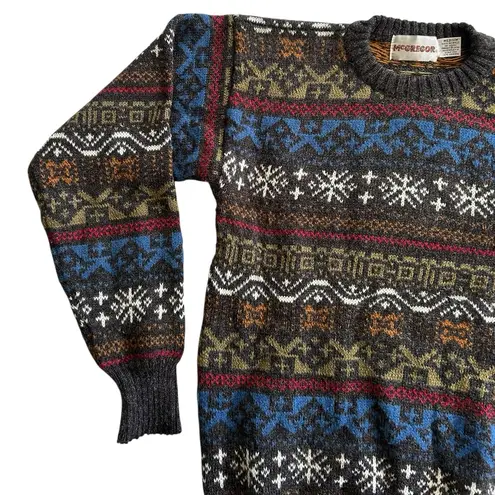 Vintage McGregor Knit Winter Holiday Christmas Ugly Sweater size Unisex M Blue Size M