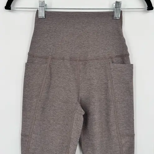 Beyond Yoga Spacedye Out of Pocket High Waisted Midi Leggings Stretch Taupe XXS