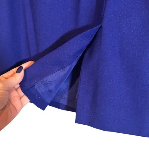 Valerie Stevens Evening Blue Wool Lined Pencil Straight Skirt Women Sz 14P