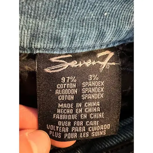 Seven7 Women's Green Corduroy Skinny Jeans Size 12 Standard Stretch 5-Po…