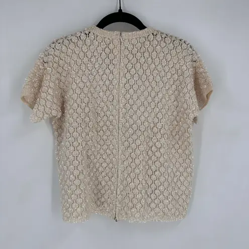 Vintage Handmade Wool Sequin Encrusted Cavanagh’s Off White Sweater Size S Party
