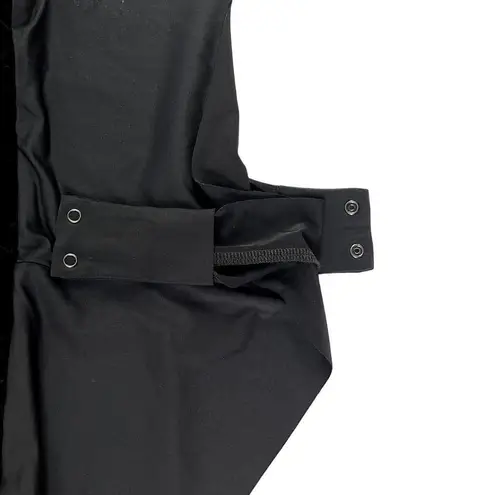 L'Agence Long Sleeve Faux Wrap Neckline Velvet Bodysuit Black Size S