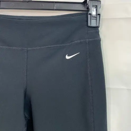 Nike  women's black dri-fit cropped capri active tummy control athletic leggings