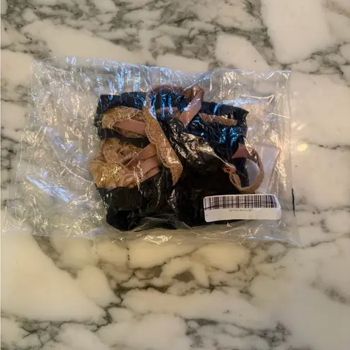 Quince NIB Women's Stretch Lace Sweetheart Bralette (2-pack) Black and Clay XL - Image 9