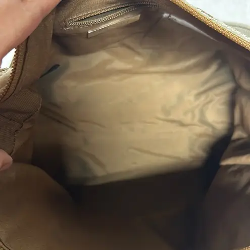 Kate Landry Cream Leather Shoulder Bag with Studded Straps made in Italy