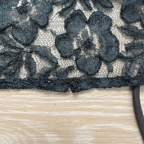 Passport Vintage Y2K Black Floral Sequin Fairy Sheer Open Back Halter Tank Top