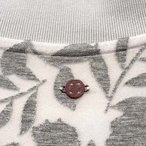 CALIA Burnout Spacer Floral Bomber Jacket S White