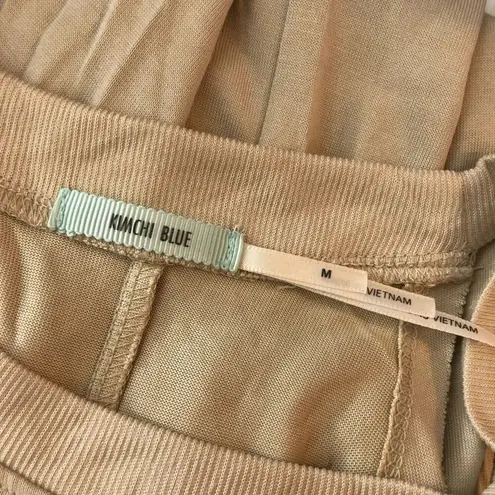 Kimchi Blue  Beige Sleeveless Ruffle Hem Tunic Top Size M