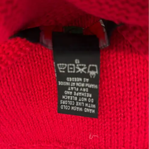 SEGUE Red Knit Snowman Xmas Christmas Holiday Cardigan Women’s Small