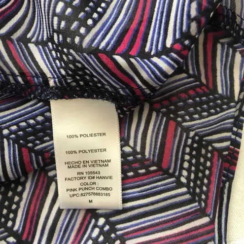 Daisy Fuentes Sheer Chevron Long sleeve Pullover Blouse Purple M