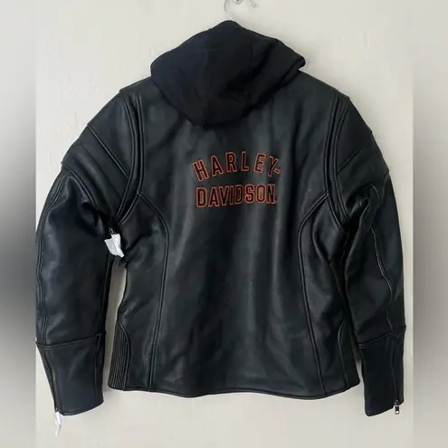 Harley Davidson 3 in 1 leather motorcycle jacket large NWT women's Black