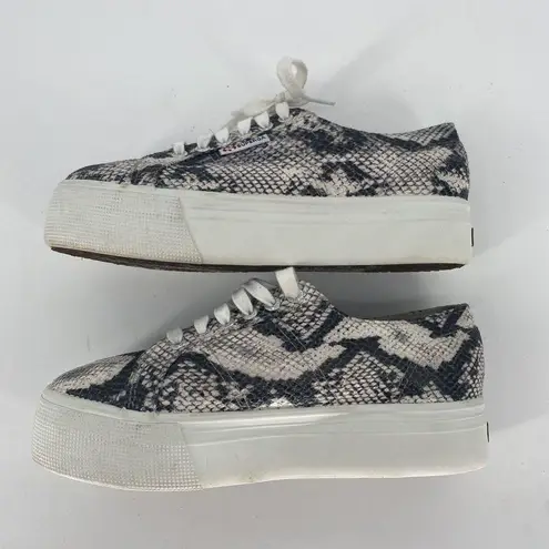 Superga  Platform Faux Python Snakeskin Sneakers Flatform Women’s Sz 8.5