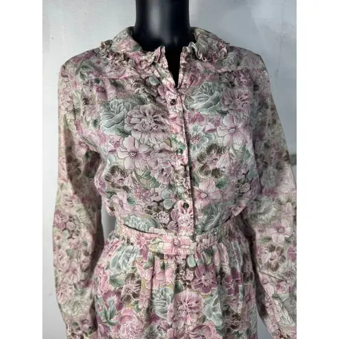 Vintage LF Sport Floral Skirt Set Vest Blouse Cottagecore Grandma Chic M Pink Size M