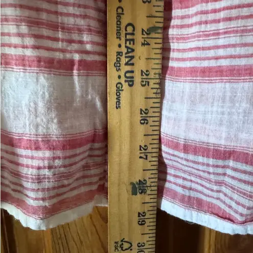 J.Jill Red & White Striped 100% Cotton Shirt