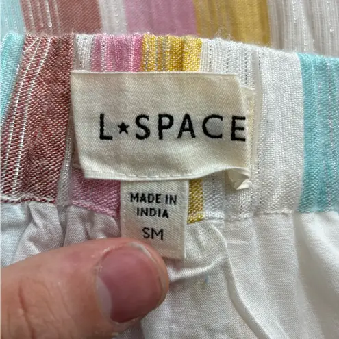 l*space L* revolve Bondi Metallic Striped High Rise boho Pull-On Maxi Skirt small