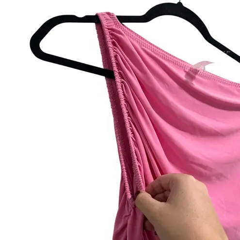 Norma Kamali NEW NWT Diana One Shoulder Dress To Knee In Candy Pink